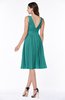 ColsBM Perla Emerald Green Elegant V-neck Sleeveless Zipper Sash Plus Size Bridesmaid Dresses