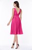 ColsBM Perla Fandango Pink Elegant V-neck Sleeveless Zipper Sash Plus Size Bridesmaid Dresses