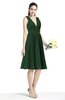 ColsBM Perla Hunter Green Elegant V-neck Sleeveless Zipper Sash Plus Size Bridesmaid Dresses