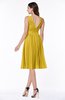 ColsBM Perla Lemon Curry Elegant V-neck Sleeveless Zipper Sash Plus Size Bridesmaid Dresses