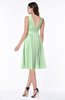 ColsBM Perla Light Green Elegant V-neck Sleeveless Zipper Sash Plus Size Bridesmaid Dresses