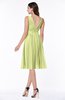 ColsBM Perla Lime Green Elegant V-neck Sleeveless Zipper Sash Plus Size Bridesmaid Dresses