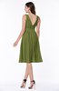 ColsBM Perla Olive Green Elegant V-neck Sleeveless Zipper Sash Plus Size Bridesmaid Dresses