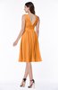 ColsBM Perla Orange Elegant V-neck Sleeveless Zipper Sash Plus Size Bridesmaid Dresses