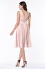 ColsBM Perla Pastel Pink Elegant V-neck Sleeveless Zipper Sash Plus Size Bridesmaid Dresses