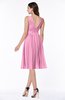 ColsBM Perla Pink Elegant V-neck Sleeveless Zipper Sash Plus Size Bridesmaid Dresses