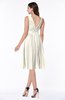 ColsBM Perla Whisper White Elegant V-neck Sleeveless Zipper Sash Plus Size Bridesmaid Dresses