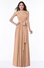 ColsBM Emmeline Almost Apricot Modern A-line Half Backless Chiffon Floor Length Ruching Plus Size Bridesmaid Dresses