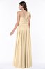 ColsBM Emmeline Apricot Gelato Modern A-line Half Backless Chiffon Floor Length Ruching Plus Size Bridesmaid Dresses