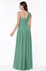 ColsBM Emmeline Beryl Green Modern A-line Half Backless Chiffon Floor Length Ruching Plus Size Bridesmaid Dresses
