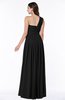 ColsBM Emmeline Black Modern A-line Half Backless Chiffon Floor Length Ruching Plus Size Bridesmaid Dresses