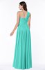 ColsBM Emmeline Blue Turquoise Modern A-line Half Backless Chiffon Floor Length Ruching Plus Size Bridesmaid Dresses