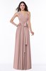 ColsBM Emmeline Blush Pink Modern A-line Half Backless Chiffon Floor Length Ruching Plus Size Bridesmaid Dresses