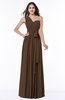 ColsBM Emmeline Chocolate Brown Modern A-line Half Backless Chiffon Floor Length Ruching Plus Size Bridesmaid Dresses