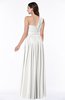 ColsBM Emmeline Cloud White Modern A-line Half Backless Chiffon Floor Length Ruching Plus Size Bridesmaid Dresses