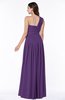 ColsBM Emmeline Dark Purple Modern A-line Half Backless Chiffon Floor Length Ruching Plus Size Bridesmaid Dresses