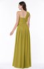 ColsBM Emmeline Golden Olive Modern A-line Half Backless Chiffon Floor Length Ruching Plus Size Bridesmaid Dresses