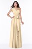 ColsBM Emmeline Marzipan Modern A-line Half Backless Chiffon Floor Length Ruching Plus Size Bridesmaid Dresses