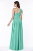ColsBM Emmeline Mint Green Modern A-line Half Backless Chiffon Floor Length Ruching Plus Size Bridesmaid Dresses
