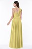 ColsBM Emmeline Misted Yellow Modern A-line Half Backless Chiffon Floor Length Ruching Plus Size Bridesmaid Dresses