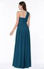 ColsBM Emmeline Moroccan Blue Modern A-line Half Backless Chiffon Floor Length Ruching Plus Size Bridesmaid Dresses