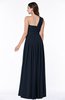ColsBM Emmeline Navy Blue Modern A-line Half Backless Chiffon Floor Length Ruching Plus Size Bridesmaid Dresses