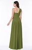 ColsBM Emmeline Olive Green Modern A-line Half Backless Chiffon Floor Length Ruching Plus Size Bridesmaid Dresses