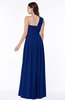 ColsBM Emmeline Sodalite Blue Modern A-line Half Backless Chiffon Floor Length Ruching Plus Size Bridesmaid Dresses