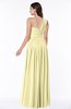 ColsBM Emmeline Soft Yellow Modern A-line Half Backless Chiffon Floor Length Ruching Plus Size Bridesmaid Dresses