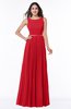 ColsBM Nicole Red Elegant A-line Sleeveless Chiffon Floor Length Pleated Plus Size Bridesmaid Dresses