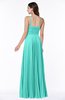 ColsBM Kailee Blue Turquoise Modern Spaghetti Zip up Floor Length Pleated Plus Size Bridesmaid Dresses