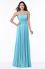 ColsBM Kailee Light Blue Modern Spaghetti Zip up Floor Length Pleated Plus Size Bridesmaid Dresses
