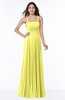 ColsBM Kailee Pale Yellow Modern Spaghetti Zip up Floor Length Pleated Plus Size Bridesmaid Dresses