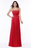 ColsBM Kailee Red Modern Spaghetti Zip up Floor Length Pleated Plus Size Bridesmaid Dresses