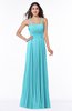 ColsBM Kailee Turquoise Modern Spaghetti Zip up Floor Length Pleated Plus Size Bridesmaid Dresses