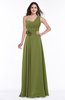ColsBM Raquel Olive Green Elegant A-line Asymmetric Neckline Sleeveless Floor Length Sash Plus Size Bridesmaid Dresses
