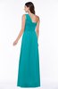ColsBM Raquel Peacock Blue Elegant A-line Asymmetric Neckline Sleeveless Floor Length Sash Plus Size Bridesmaid Dresses