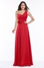 ColsBM Raquel Red Elegant A-line Asymmetric Neckline Sleeveless Floor Length Sash Plus Size Bridesmaid Dresses