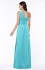 ColsBM Raquel Turquoise Elegant A-line Asymmetric Neckline Sleeveless Floor Length Sash Plus Size Bridesmaid Dresses