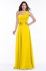 ColsBM Raquel Yellow Elegant A-line Asymmetric Neckline Sleeveless Floor Length Sash Plus Size Bridesmaid Dresses