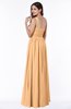 ColsBM Nova Apricot Modern A-line Asymmetric Neckline Sleeveless Half Backless Chiffon Plus Size Bridesmaid Dresses