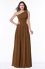 ColsBM Nova Brown Modern A-line Asymmetric Neckline Sleeveless Half Backless Chiffon Plus Size Bridesmaid Dresses