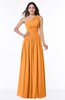 ColsBM Nova Orange Modern A-line Asymmetric Neckline Sleeveless Half Backless Chiffon Plus Size Bridesmaid Dresses