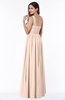 ColsBM Nova Peach Puree Modern A-line Asymmetric Neckline Sleeveless Half Backless Chiffon Plus Size Bridesmaid Dresses