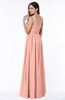 ColsBM Nova Peach Modern A-line Asymmetric Neckline Sleeveless Half Backless Chiffon Plus Size Bridesmaid Dresses