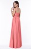 ColsBM Nova Shell Pink Modern A-line Asymmetric Neckline Sleeveless Half Backless Chiffon Plus Size Bridesmaid Dresses