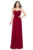 ColsBM Josie Dark Red Glamorous Sweetheart Sleeveless Zip up Flower Plus Size Bridesmaid Dresses