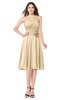 ColsBM Whitney Apricot Gelato Classic A-line Sweetheart Sleeveless Tea Length Pleated Plus Size Bridesmaid Dresses