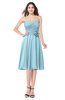 ColsBM Whitney Aqua Classic A-line Sweetheart Sleeveless Tea Length Pleated Plus Size Bridesmaid Dresses