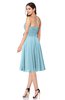 ColsBM Whitney Aqua Classic A-line Sweetheart Sleeveless Tea Length Pleated Plus Size Bridesmaid Dresses